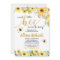 Bee baby shower invitation girl yellow bumblebee