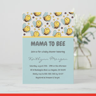 Bee baby shower invitations Mama to bee Bumblebee
