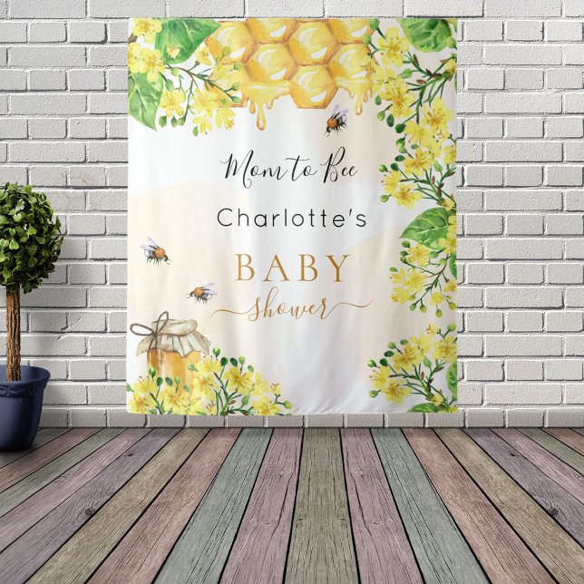 Bee Baby Shower mum to bee yellow florals  Tapestry (Creator Uploaded)