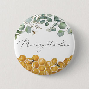 Bee Baby Shower Mummy to Bee 6 Cm Round Badge