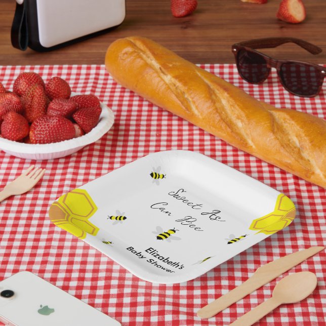 Bee Baby Shower Paper Plate (Picnic)