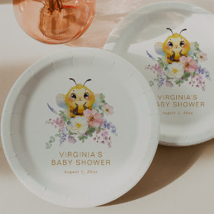 Bee Baby Shower Paper Plate