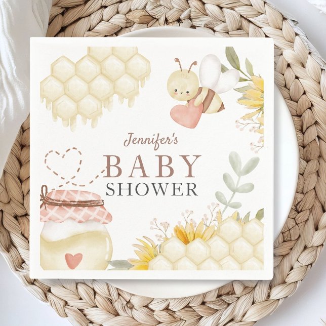 Bee Baby Shower Paper Plates Napkin (Creator Uploaded)