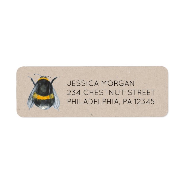 Bee Baby Shower Return Address Label (Front)
