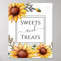 Bee Baby Shower Sweets and Treats Party Sign