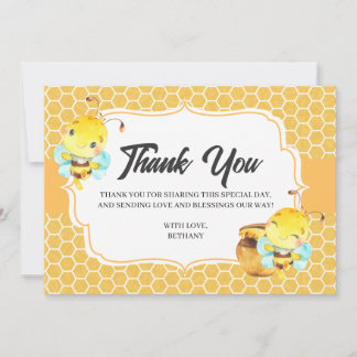 Bee Baby Shower Thank You Card