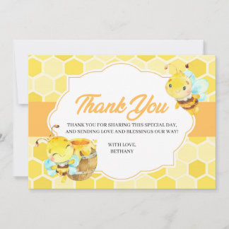 Bee Baby Shower Thank You Card