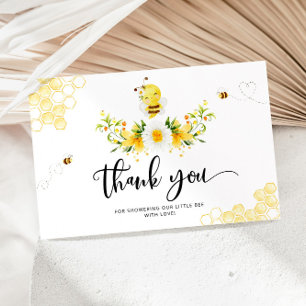 Bee baby shower thank you card. card