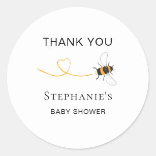 Bee Baby Shower Thank You Classic Round Sticker