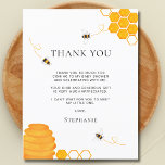 Bee Baby Shower Thank You  Postcard<br><div class="desc">This Bee Baby Shower Thank You Postcard features watercolor bees and a yellow hive. All the text is customisable. To edit further use the Design Tool to change the font, font size, or colour. Because we create our artwork you won't find this exact image from other designers. Original Watercolor ©...</div>