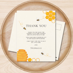 Bee Baby Shower Thank You Postcard