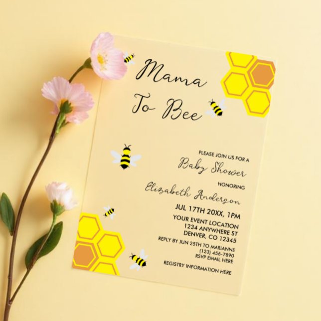 Bee Baby Shower Vellum Invitations (Creator Uploaded)