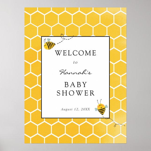 Bee Baby Shower Welcome Sign (Front)
