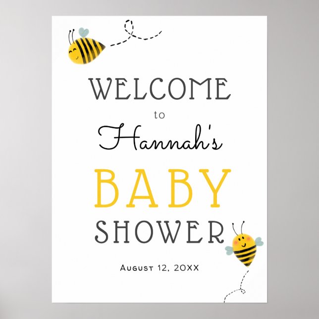 Bee Baby Shower Welcome Sign (Front)