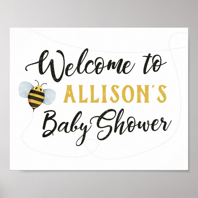 Bee Baby Shower Welcome Sign (Front)
