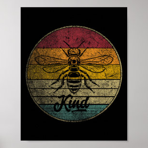 Bee Be Kind - Vintage Love Women Kids Men Retro Gr Poster