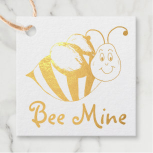 Bee (Be) Mine Cute Bumblebee Valentine's Day Favour Tags