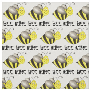 Bee (Be) Mine Valentine's Day Bumblebee Yellow Fabric