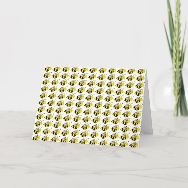 Bee Be Mine Yellow Bumblebee Valentine's Day Card (Front)