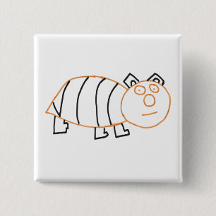Bee Bear 5.1 cm (2") Square Badge