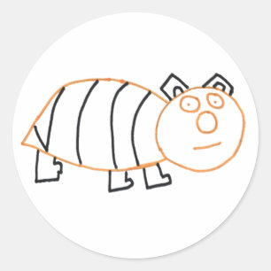 Bee Bear Round Stickers