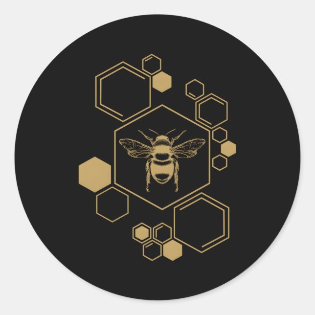 Bee Beekeeg Honeycomb Honey Beekeeper Bee Classic Round Sticker (Front)