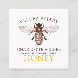 Bee Beekeeper Beekeeping Apiary Honey Square Busin Square Business Card