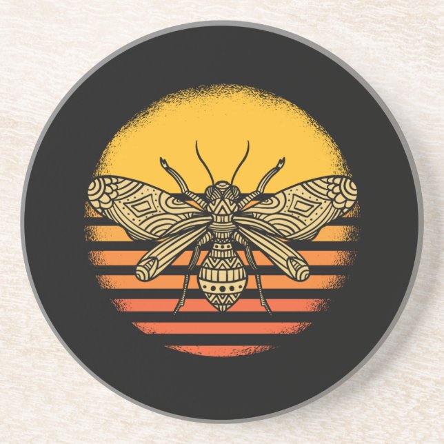 Bee Beekeeper Beekeeping Retro Gift Coaster (Front)
