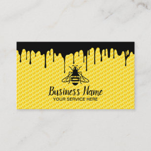 Bee Beekeeping Fresh Honey Apiary Black Drips Business Card
