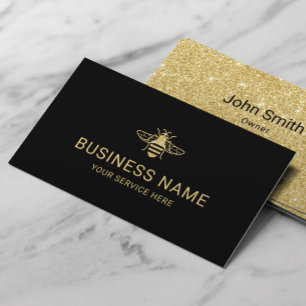 Bee Beekeeping Fresh Honey Apiary Black & Gold Business Card