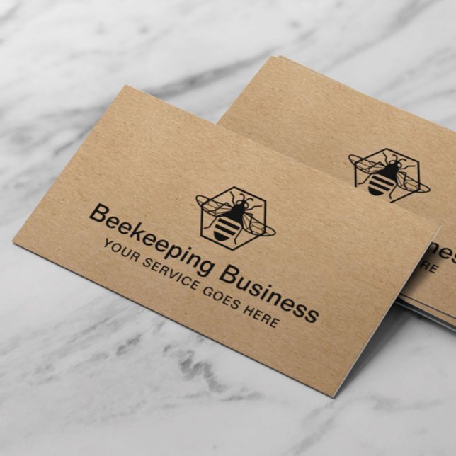 Bee Beekeeping Fresh Honey Apiary Kraft Business Card (Creator Uploaded)