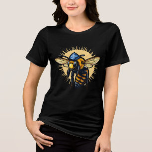 Bee Beekeeping Hanukkah Jewish Kippah  Tri-Blend Shirt