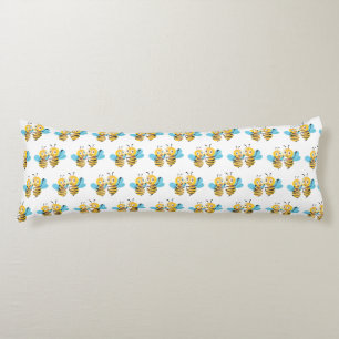 bee bees joyful happy smiling bumble cartoon text body cushion