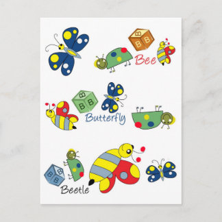 Bee Beetle Butterfly.jpg Postcard