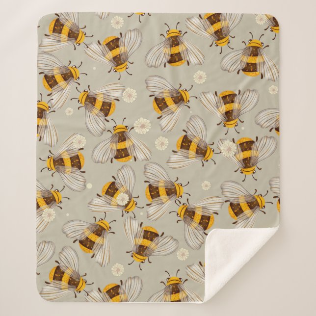 Bee Big. Digital drawing  Sherpa Blanket (Front)