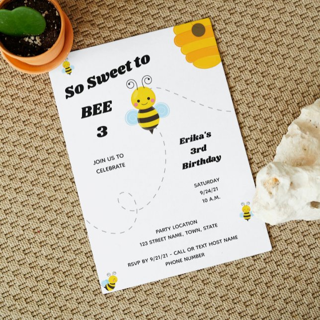 Bee Birthday Invitation (Creator Uploaded)