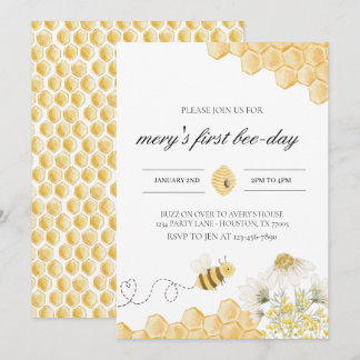 Bee Birthday Invitation