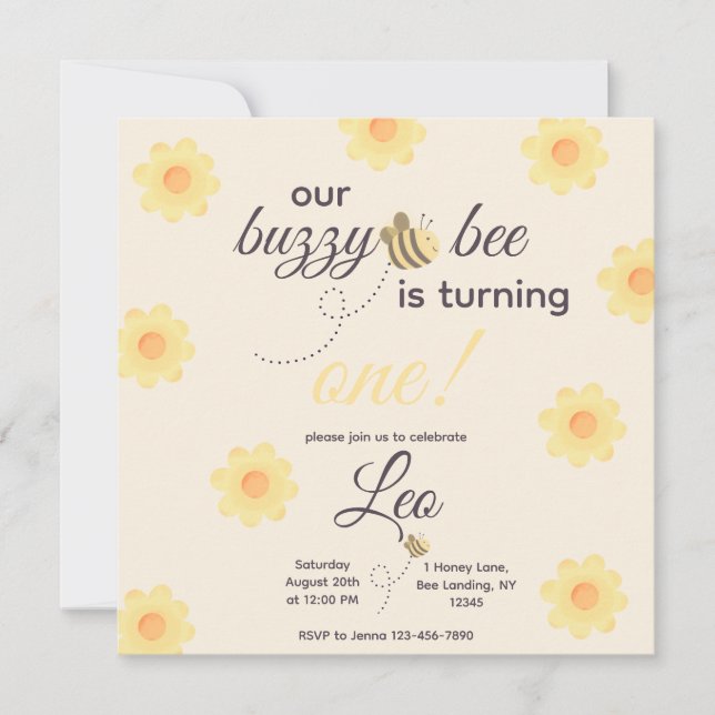 Bee Birthday Invitation (Front)