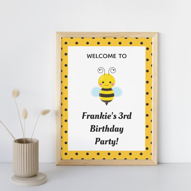 Bee Birthday Party Sign (Creator Uploaded)