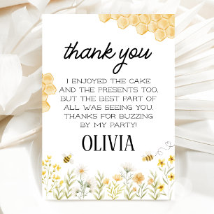 Bee Birthday Thank You Card