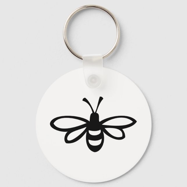 Bee [black] key ring (Front)