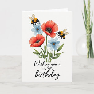 Bee Blossom Birthday Card