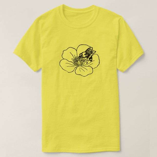 Bee Blossom Line Art Tee (Design Front)