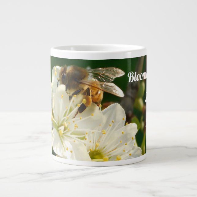 Bee & Blossom Macro | Personalized Name Mug (Front)