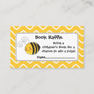 Bee Book Raffle Tickets, Baby Shower Game Enclosure Card