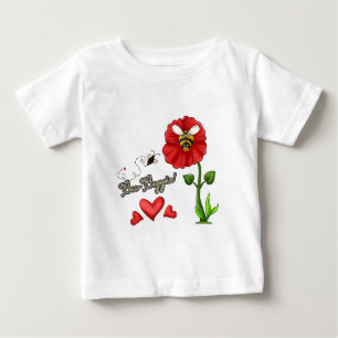 Bee Boppin Bee on Flower Baby T-Shirt