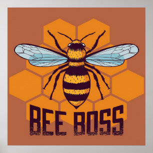 Bee Boss Bee Gifts ,I Love Bee, Beekeeping Gifts Poster