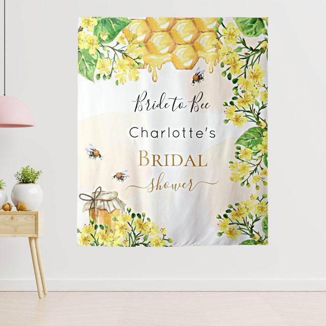 Bee Bridal Shower bride to bee yellow florals Tapestry (Creator Uploaded)