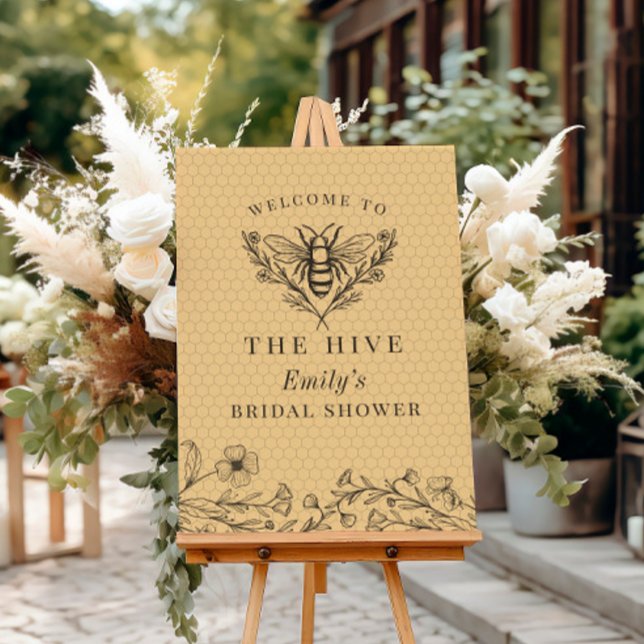 Bee Bridal Shower Wildflower Welcome Sign (Creator Uploaded)