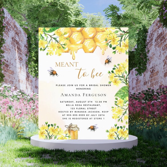 Bee Bridal shower yellow floral invitation (Creator Uploaded)